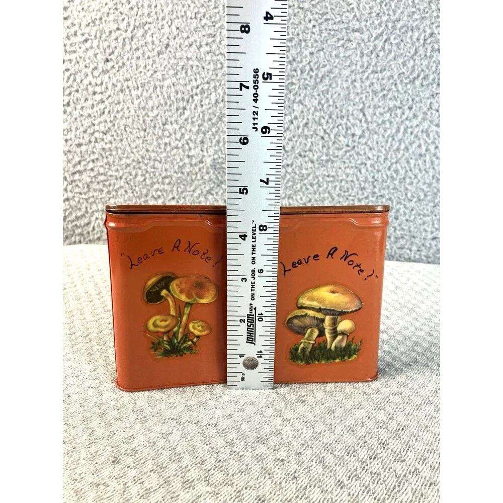 Vintage Prince Albert Painted Tobacco Tins Pair w/ Applied Mushroom Motif MCM